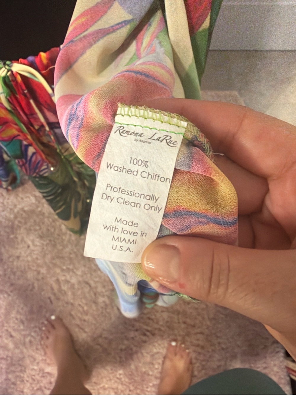 Ramona LaRue by Arianne Tropical Chiffon & Satin Crepe Pant Set – Size S/M NWOT - Picture 7 of 8